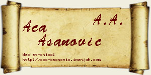 Aca Asanović vizit kartica